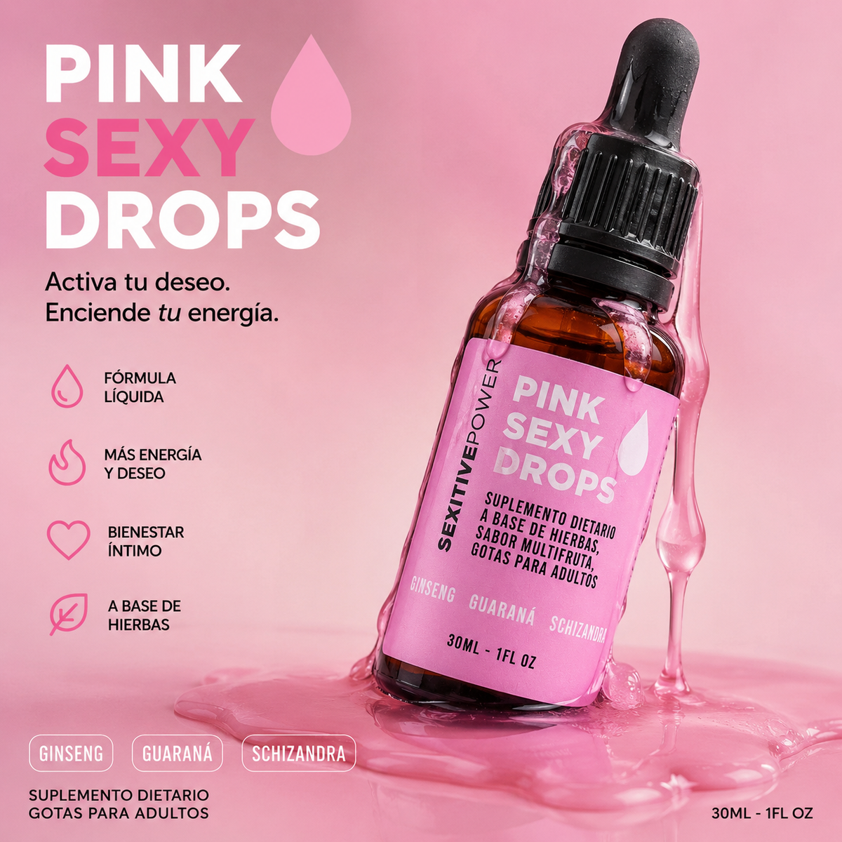 Vigorizante Femenino - Pink Sexy Drops 30 ML